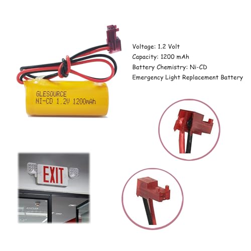 1.2V 1200mAh Emergency Exit Light Battery Compatible with Lithonia ELB1P201NB ELB1P2901N Lithonia ELB0320 Grainger 4WT20 OSA212 NIC1169 EBE-33 (10 Pack) - color: 10PCS 1.2V 1200mAh