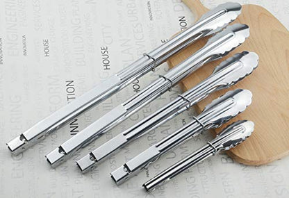 HINMAY Stainless Steel Serving Tongs Metal Cooking Tongs (9-Inch 3 Pieces) - size: 9"