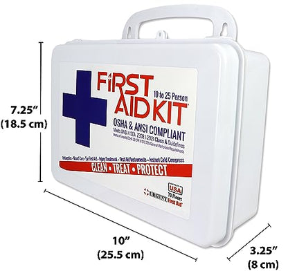 OSHA & ANSI Class A, Metal First Aid Kit, 25 Person, 79 Piece Emergency Kit