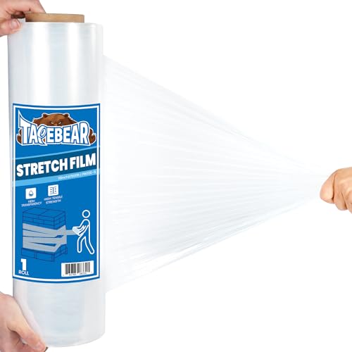 TAPEBEAR Stretch Wrap Film 18" x 1500Ft Shrink Wrap Roll Industrial Strength - size: 18" x 1500Ft