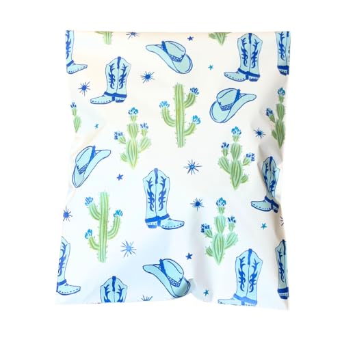 10x13 Colorful and Stylish 100 Pack Poly Mailer Bags with Unique Designs | Waterproof, Tear-Resistant, Durable Shipping Bags Ideal for Gifts, Small Businesses, and Secure Packaging | Western Cowboy - color: Western Cowboy, size: 10x13
