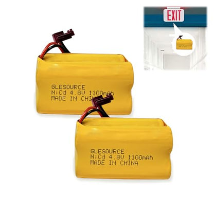 XUNTU 4.8V Battery, Batteries for Exit Signs Compatible for Sure-Lites SL026155 SL-026155 SL-026-155 Max Power Exit Emergency Light (2 Pack) - size: 2 PACK 4.8V 1100mAh