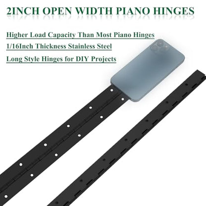 2Pack 20” Heavy Duty Piano Hinge Stainless Black Continuous & Piano Hinges - size: 20INCH