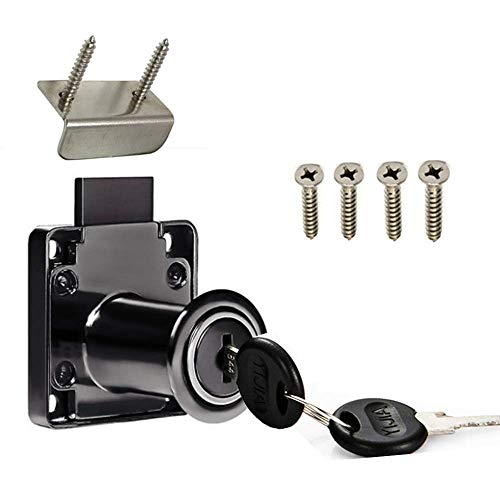 Drawer Lock Letter Box Desktop Door Lock, Model CT-138-32, ((Hole Diameter 0.75 inch / 19MM) for Door Panels with a Thickness of 27 mm-32 mm. 1pcs [Black] - color: Black, size: 32 mm 1 Pack