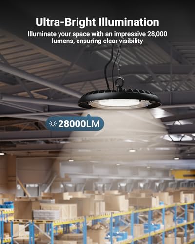 Sunco 10 Pack UFO LED High Bay Light, 200W, 5000K, 28000LM, Dimmable - color: White 5K