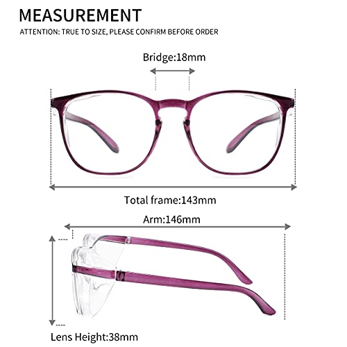 Alsenor Safety Glasses Anti Fog Goggles Protective Eyewear Blue Light Blocking Anti Dust UV Protection Glasses For Men Women (2 Pack (New Purple + Black)) - color: 2 Pack (New Purple + Black)