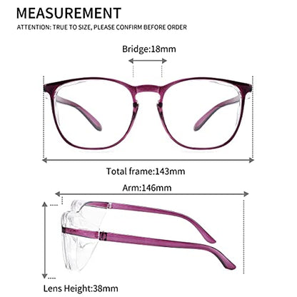 Alsenor Safety Glasses Anti Fog Goggles Protective Eyewear Blue Light Blocking Anti Dust UV Protection Glasses For Men Women (2 Pack (New Purple + Black)) - color: 2 Pack (New Purple + Black)