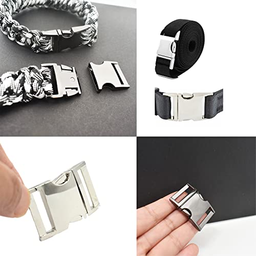 Bytiyar Buckle 6 pcs 1 inch(25mm) Quick Side Release Clips Metal Buckles for Straps Webbing Paracord Bracelet Dog Collar Backpack Belt, Gun Black - color: Gun Black, size: 1 inch