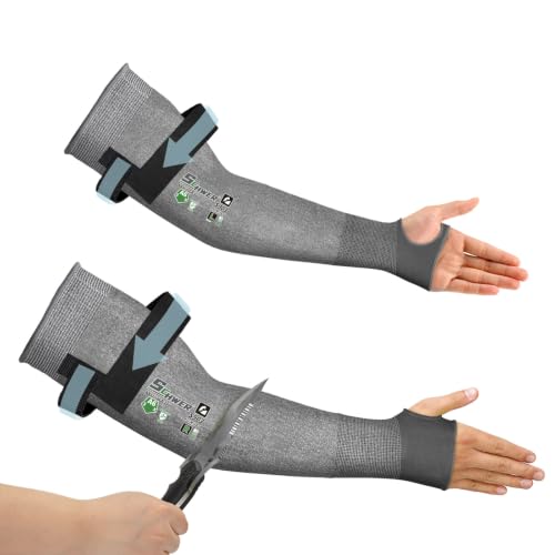 Schwer 2 Pairs 18in A6 Cut Resistant Arm Sleeves for Gardening, S903 - color: Dark Grey, size: 18 In-2 Pairs