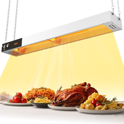 Food Heat Lamp, 36 Inch Commercial Food Heat Lamp Strip Heater, Stainless Steel Heat Lamp for Food, 1000W Infrared Food Warmer for Buffet, Cafeteria, Restaurant, Kitchen - size: 36 Inch