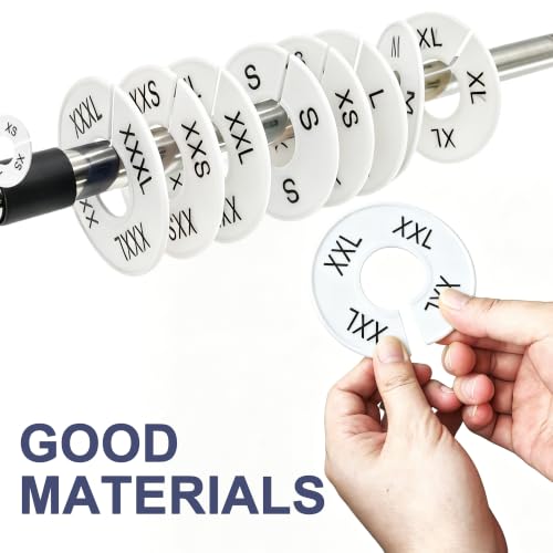 45Pcs Clothing Size Dividers Round Plastic White - color: White-9 Sizes (Xxs-xxxxl)