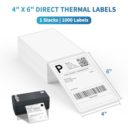 9527 Product Fanfold 4 x 6 Direct Thermal Labels White Perforated Shipping Labels, 1000 Label per Stack,1 Stack - color: White, size: 1 Stacks | 1000 Labels