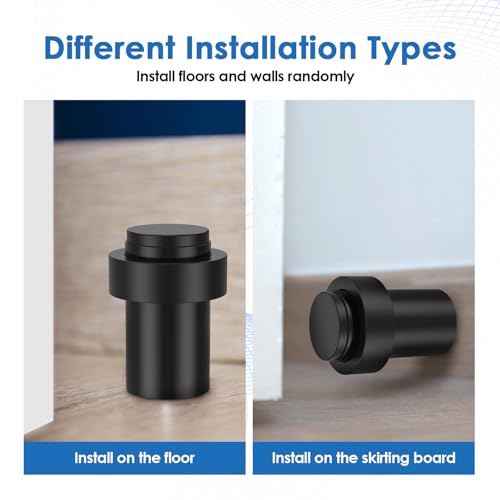 24 Pack Stainless Steel Door Stoppers, Cylindrical Floor Mounted Door Stops