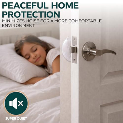 Door Knob Wall Protectors 10 Pack, 4 White 3.15" + 6 Clear 2" - size: 2 & 3.15"- Pack of 10