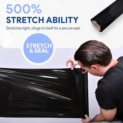 International Plastics Co. 18" Stretch Film/Wrap 1500 feet 80 Gauge, 4 Pack - color: Black, size: 4 Pack