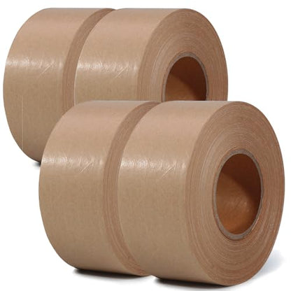 LLPT Kraft Paper Gummed Tape 1.89" x 66 Yards 4 Pack Brown - size: 1.89" x 66 yds