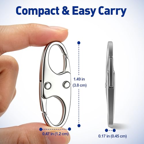 AgePlace 6 Pack Zipper Clips Anti Theft, Double Opening Zipper Lock for Backpacks & Luggage, Zinc Alloy Zipper Pull Replacement, Small Carabiner Clip for Purses, Crossbody Bags & Travel Essentials - color: Silver