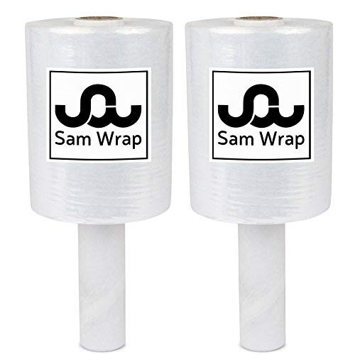 (R) Stretch Wrap 5" x 1000' Roll With Handle, 80 Gauge Extra Thick Durable Self-Adhering Plastic Wrap for Moving, Packing Wrap Industrial Strength, Clear Plastic Pallet Shrink (2 Pack) - size: 2 Pack