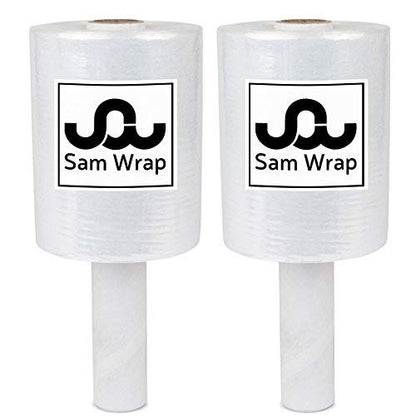 (R) Stretch Wrap 5" x 1000' Roll With Handle, 80 Gauge Extra Thick Durable Self-Adhering Plastic Wrap for Moving, Packing Wrap Industrial Strength, Clear Plastic Pallet Shrink (2 Pack) - size: 2 Pack
