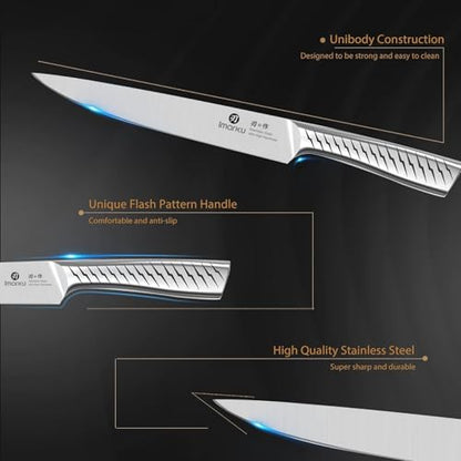 imarku 14-Piece Kitchen Knife Set with Block, High Carbon Stainless Steel - color: Silver Black, size: 14 Pcs