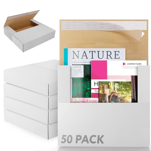 Rigid Mailers with Self-Seal, White 12.5 x 12.5 x 1 Inches, 50 Pack, 550 GSM Thick Paperboard Envelopes for Documents, Photos, CDs - color: White, size: 12.5" x 12.5" x 1" / 50 Pack