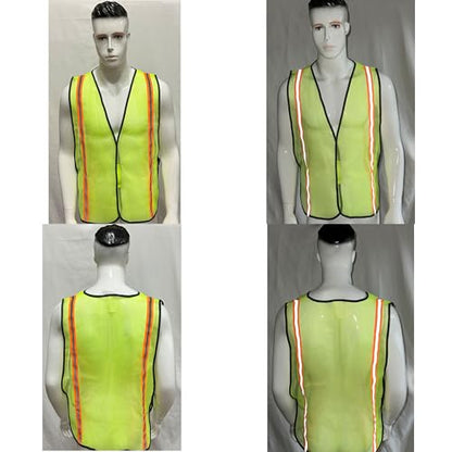 Dazonity High Visibility Reflective Safety Vest, 20pcs,Mesh,Reflective Strips, Fit for Men & Women, Work, Construction (Yellow) - color: Yellow-20pcs