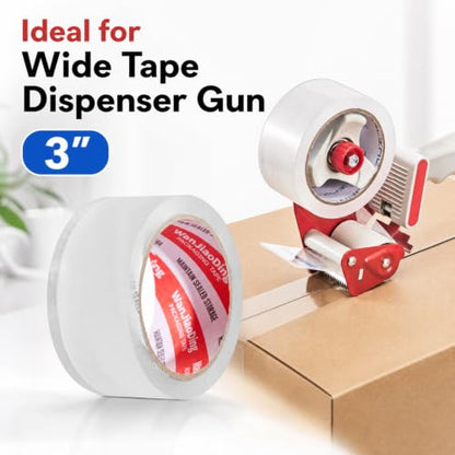 Heavy Duty Packing Tape 6 Rolls, Clear, 2.7 mil, 1.88" x 60Y | Total 360Y, Ultra Strong, Refill for Packaging and Shipping