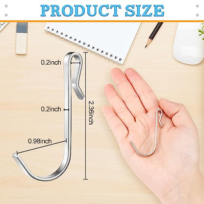 Lyrow 40 Pcs Stainless Steel J Hook, Wire Shelving, Hanging Hooks, Silver - color: Silver
