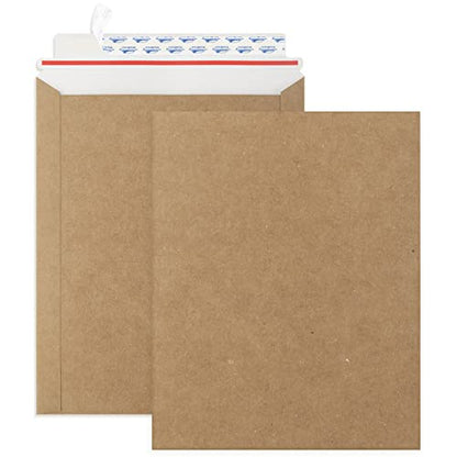 ValBox 9x11.5 Self Seal Photo Document Mailers 25 Pack Stay Flat Brown Cardboard Envelopes, 9.25 x 11.75 Inches - color: Brown