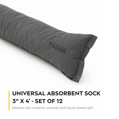 Universal Spill Absorbent Sock 3" x 48" 1.4 Gal. Oil Water & Chemical