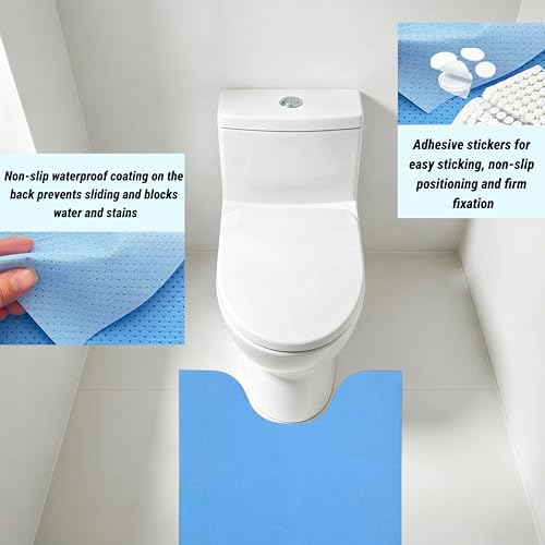Upgraded 25 Pack Disposable Toilet Mats, Non-Slip Floor Protector from Urine, 4 Corners Adhesive, Super Absorbent Toilet Mats for Bathroom, Potty Training, Elderly, Travel, RV, Family, Pet Use