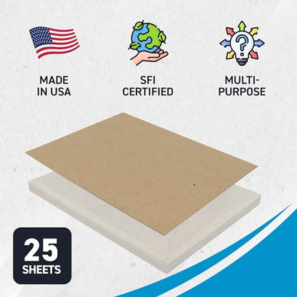 MagicWater Chipboard Sheet - 8.5x11 inch - 22 pt - 0.022" Thick - 25 Pack - color: Kraft 25 Pack