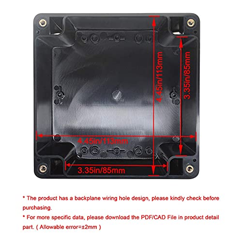 LeMotech Project Box ABS Plastic IP65 Waterproof Dustproof Electrical Junction Box Outdoor Enclosure for Electronics Black 4.7 x 4.7 x 3.5 inch(120 x 120 x 90 mm)(Pack of 2) - color: Black (2 packs), size: 4.7" x 4.7" x 3.5"
