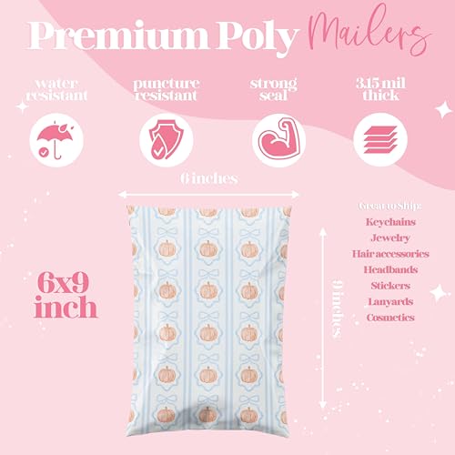 Pretty Package Store Poly Mailers 6x9, Blue Pumpkin, 100 Pack - color: Blue Pumpkins, size: 6x9