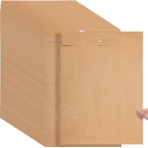 Teling 50 Pcs Manilla Clasp Envelopes Kraft Closure - color: Brown, size: 10*13