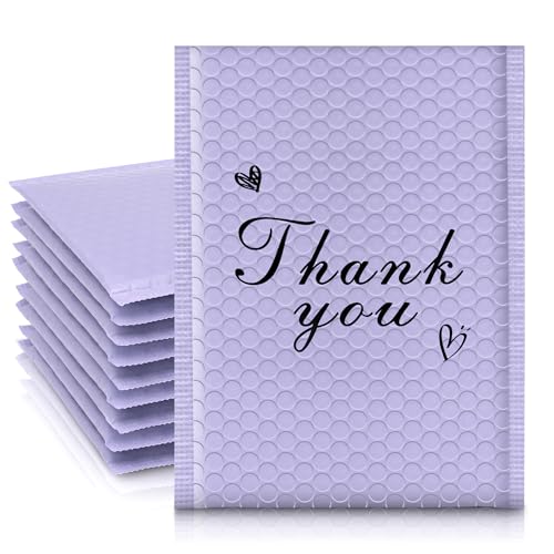 Thank You Bubble Mailers 6x10'' 25 Pack, Self Sealing Padded Envelopes, Strong Adhesion Bubble Envelopes, Waterproof Mailing Envelopes, Cushioning Shipping Envelopes - Purple - color: Thank You Purple, size: 6x10" 25Pcs