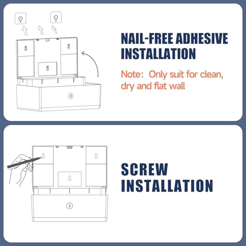 AIKE 200-Sheet Multifold Paper Towel Dispenser,No-Drill Wall Mount,Silver - color: Silver