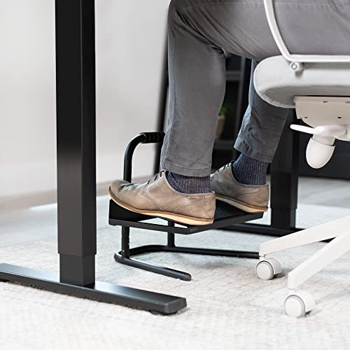 VIVO Black Ergonomic Height Adjustable Foot Rest Platform, STAND-FT01 - color: Black