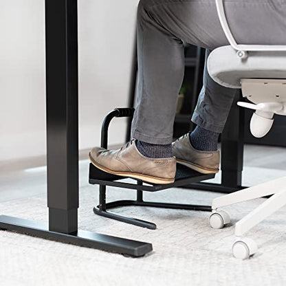 VIVO Black Ergonomic Height Adjustable Foot Rest Platform, STAND-FT01 - color: Black