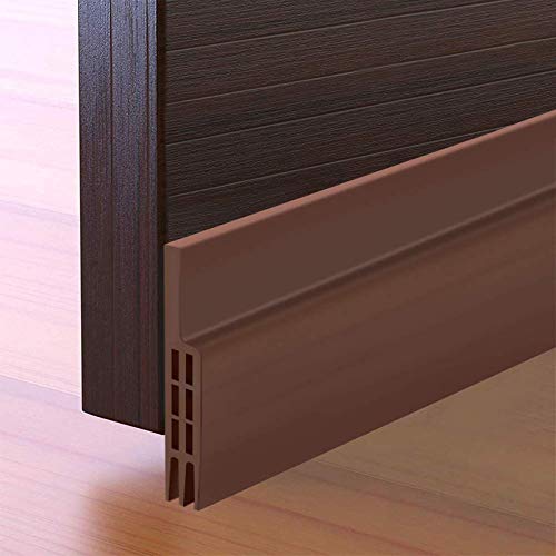 Suptikes Door Draft Stopper Under Door Seal for Exterior/Interior Doors, Door Sweep, Soundproof Door Bottom Weather Stripping, 2 Inch W x 39 Inch L, Brown - color: Brown