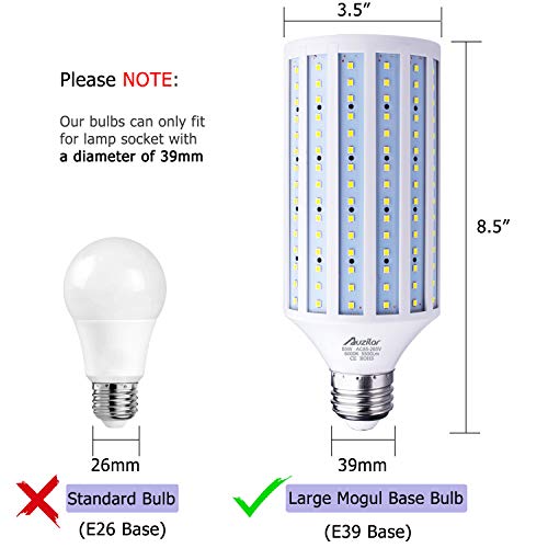55W LED Corn Light Bulb (E39 Large Mogul Base) 5500Lm 6000K Cool White Daylight, for Metal Halide HID HPS Replacement Garage Parking Lot High Bay Warehouse Street Lamp Lighting 85V-265V