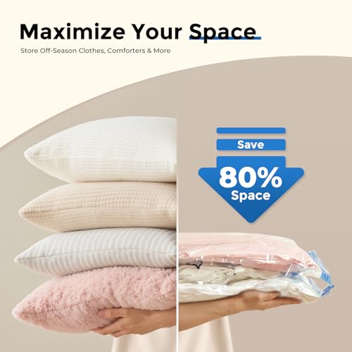 ETENWOLF 4 Combo Vacuum Storage Bags for Travel with Wireless Pump - size: 4 Combo Size-E