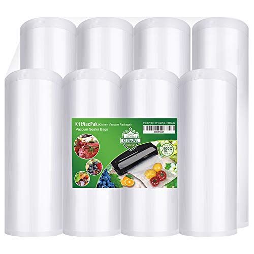 8 Rolls 8"x20'(4)+11"x20'(4) Vacuum Sealer Rolls for Food Storage - size: 8 Pack= 8"x20'(4Rolls)+11"x20'(4Rolls)