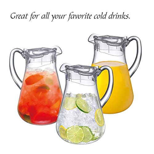Amazing Abby - Droply - Plastic Pitcher (64 oz, 2 Quart), Clear Water Pitcher with Lid, Fridge Jug, BPA-Free, Shatter-Proof, Great for Iced Tea, Sangria, Lemonade, Juice, Milk, and More - style: Droply (64 oz)