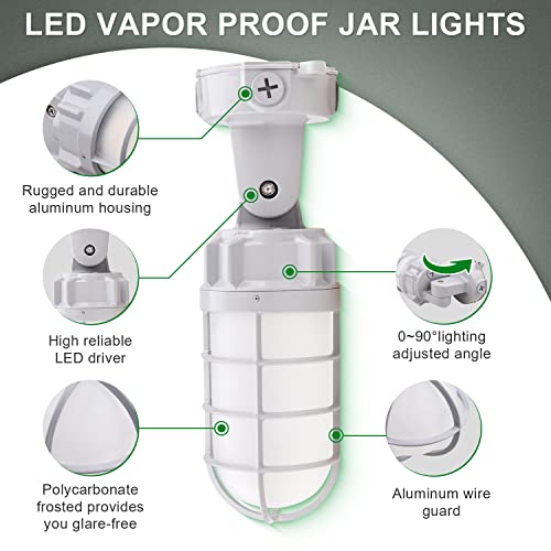 LED Vapor Tight Jelly Jar Light 21W Ceiling Wall Mount Lighting fixture - color: 1 Pack