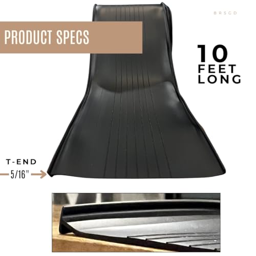 Garage Door Bottom Seal 10 Ft, 5/16 in T-End Rubber Weatherstrip Insulation - size: 10 FT