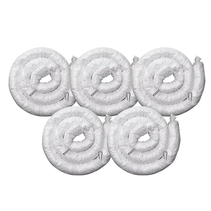 5 Pack Oil Absorbent Socks Oil Boom - Absorbs up to 8 Gallon (30L) per Sock 5" x 10' Polypropylene Oil-Only Absorbent Sock for Sumps, Drains and Basins, Easy to Store and use