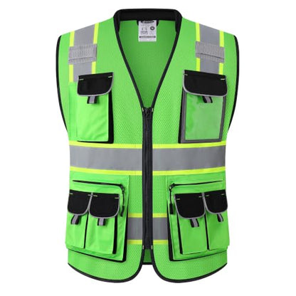 JKSafety Reflective Safety Vest for Men Cushioned Collar JK89M Green S - color: Mesh-green, size: Small