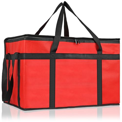 PEASUG Insulated Food Delivery Bag, XXXL Catering Bag for Keep Food Warming - color: Red, size: XXX-Large