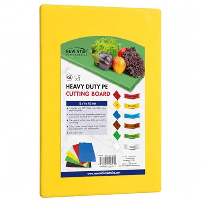 New Star Foodservice 12" x 18" Yellow Cutting Board - color: Yellow, size: 18"L x 12"W